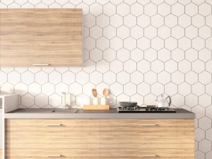 Geometric tile backsplash trend