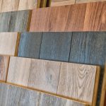 Samples of engineered hardwood flooring